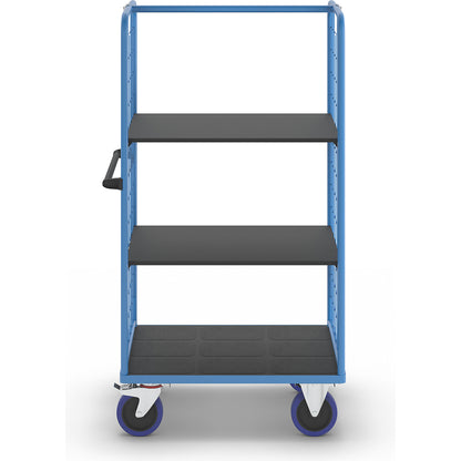 Shelf truck, with mesh panels on two sides, platform LxW 975 x 700 mm, 3 levels.