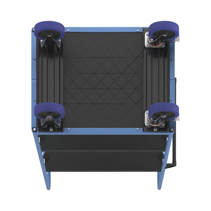 Shelf truck, with mesh panels on two sides, platform LxW 975 x 700 mm, 3 levels, with edge.