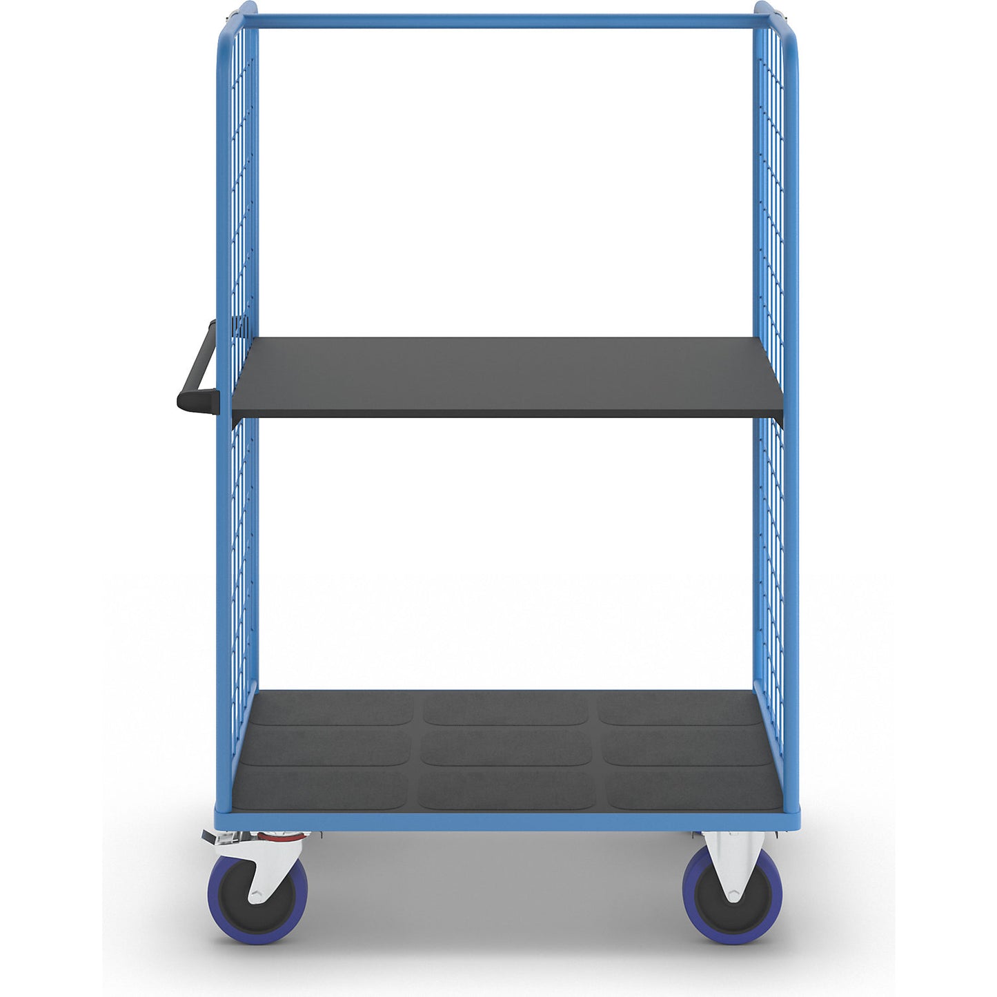 Shelf truck, with mesh panels on two sides, platform LxW 1175 x 800 mm, 2 levels.