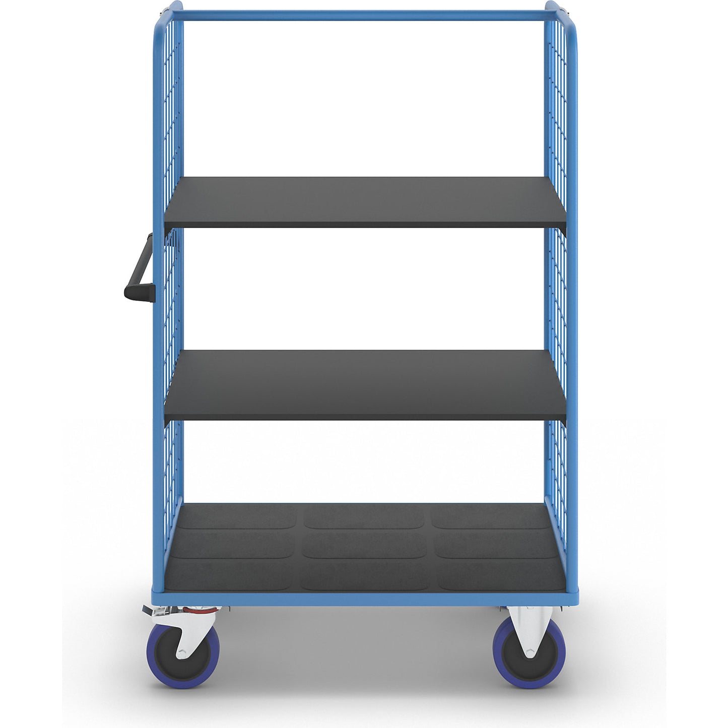 Shelf truck, with mesh panels on two sides, platform LxW 1175 x 800 mm, 3 levels.