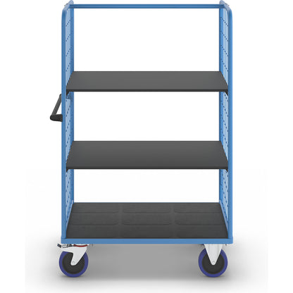 Shelf truck, with mesh panels on two sides, platform LxW 1175 x 800 mm, 3 levels.