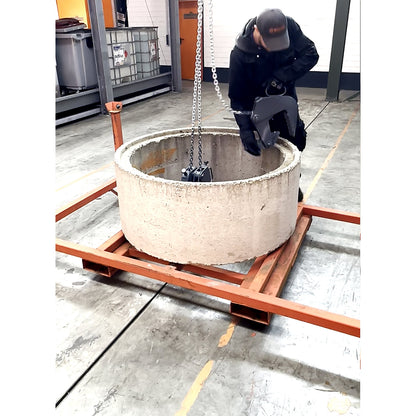 Pipe hanger, gripping range 90 - 230 mm, max. load 3000 kg, with 1.80 m chain.