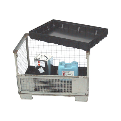 Mesh pallet insert tray made of ABS, without grate, sump capacity 120 l.