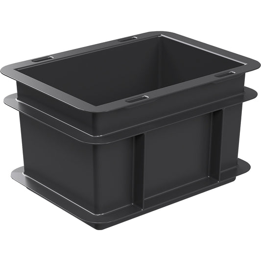 ESD stacking container, PP, black, LxWxH 200 x 150 x 120 mm, 2 l, pack of 24.