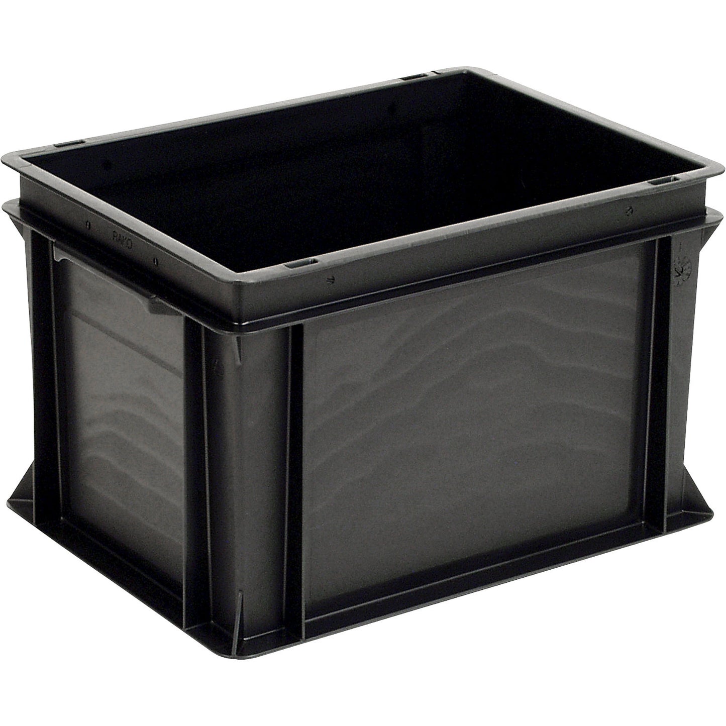 ESD stacking container, PP, black, LxWxH 400 x 300 x 270 mm, 25 l, pack of 4.