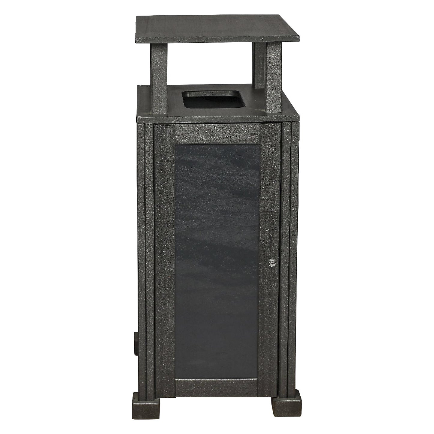 Outdoor waste collector, 100% recycled materials, grey, capacity 80 L, 1-compartment collector with roof.
