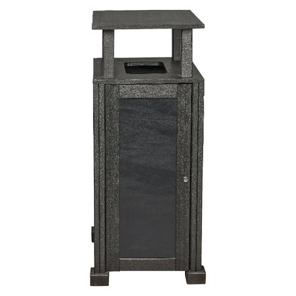 Outdoor waste collector, 100% recycled materials, grey, capacity 80 L, 1-compartment collector with roof.