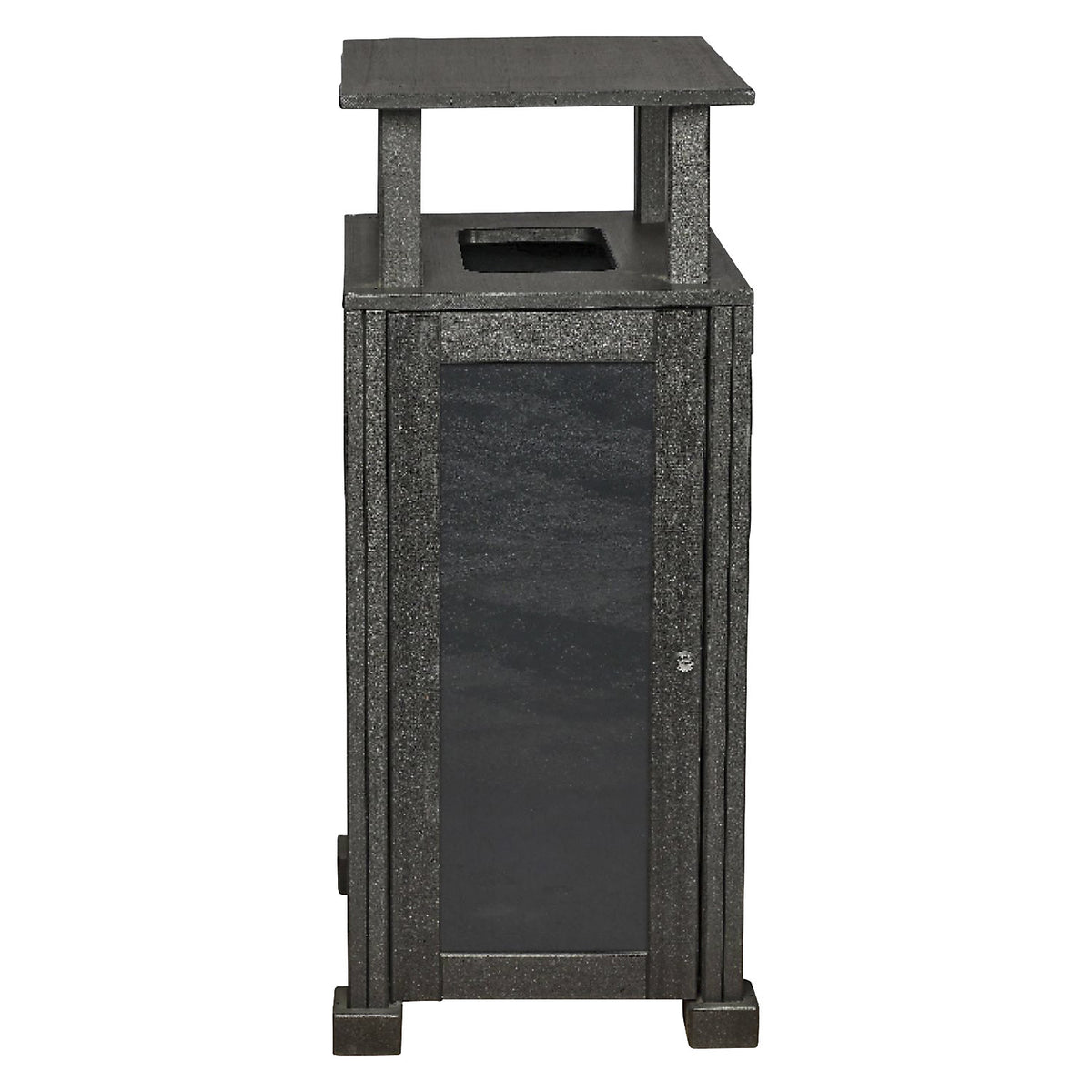 Outdoor waste collector, 100% recycled materials, grey, capacity 80 L, 1-compartment collector with roof.