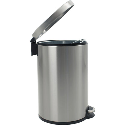 Pedal bin with metal inner container, capacity 20 l, stainless steel, matt.