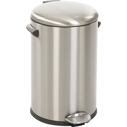Waste collector with pedal, stainless steel, with handles, capacity 12 l, HxØ 412 x 250 mm.