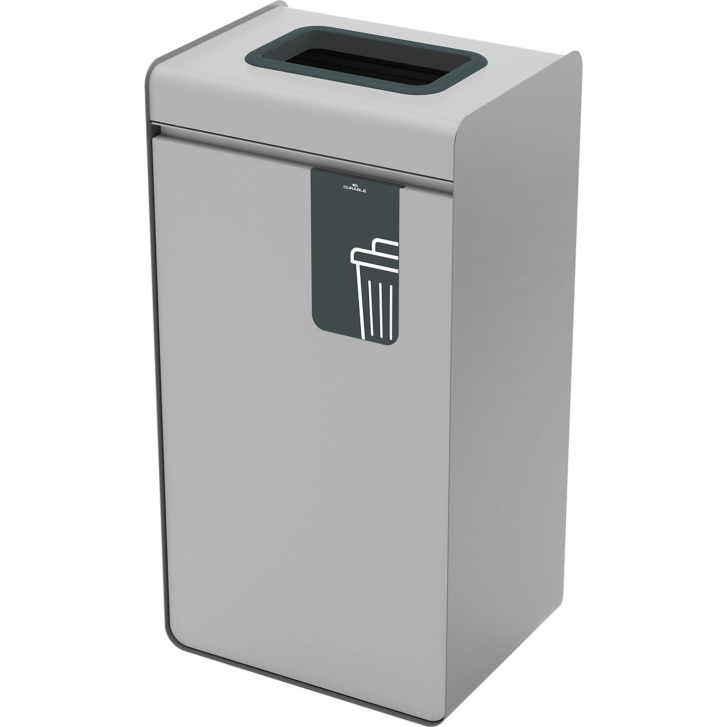 Recycling collector DURASORT® 55 l, HxWxD 830 x 420 x 330 mm, residual waste, grey.