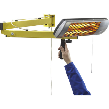 Support arm, aluminium, yellow, LxW 1310 x 50.