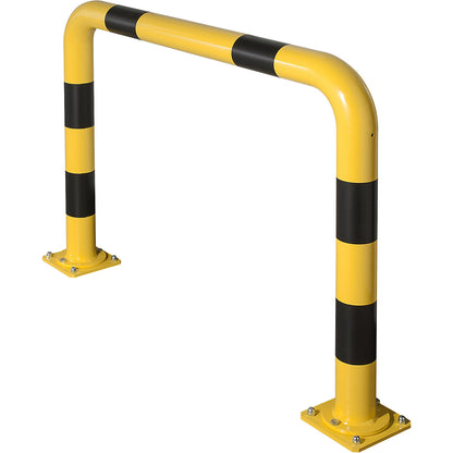 Impact protection bar, Ø 89 mm, detachable, made of steel tube, yellow / black, HxW 900 x 1290 mm.