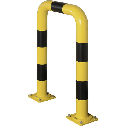 Impact protection bar, Ø 89 mm, detachable, made of steel tube, yellow / black, HxW 900 x 690 mm.