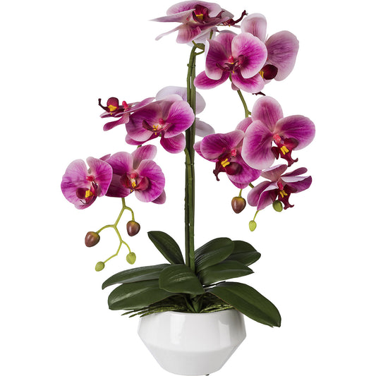 Artificial orchid Phalaenopsis, Real Touch, ceramic pot, height 520 mm, fuchsia.