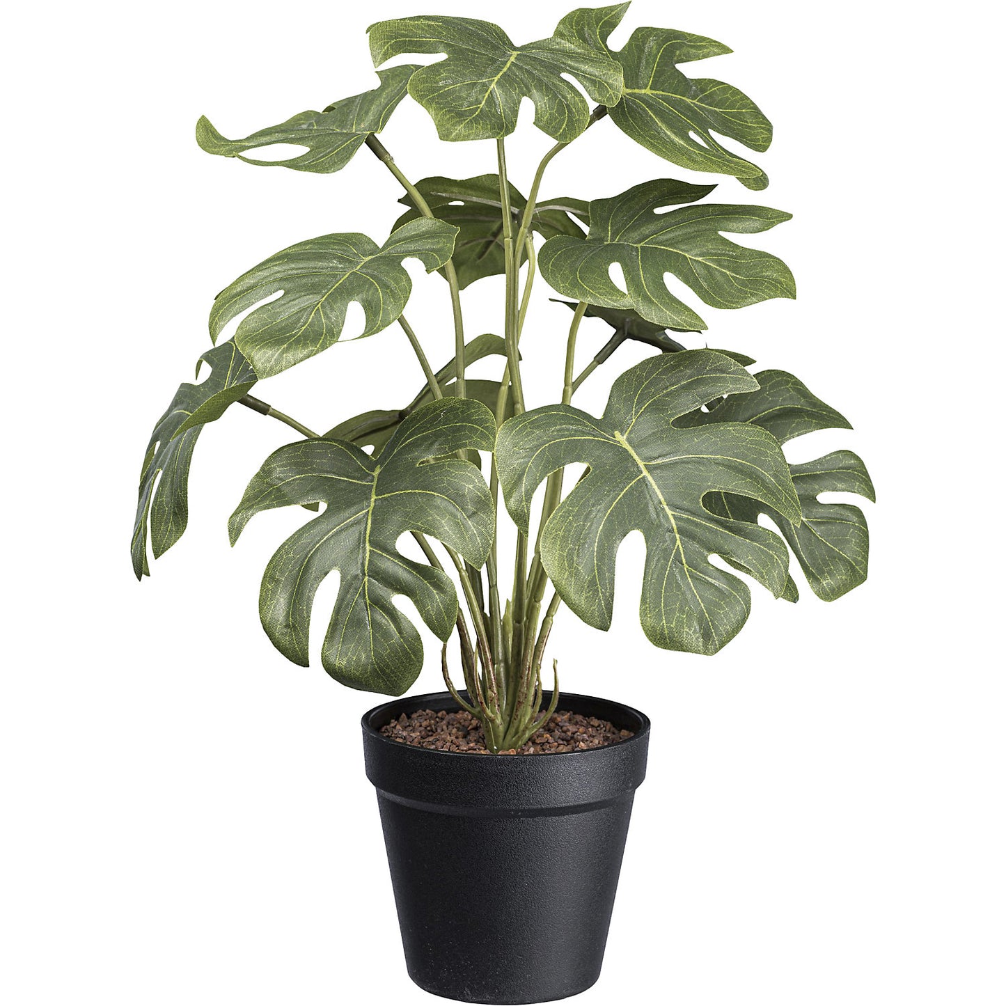 Artificial plant split-leaf Philodendron, plastic pot, pack of 3, height 380 mm.