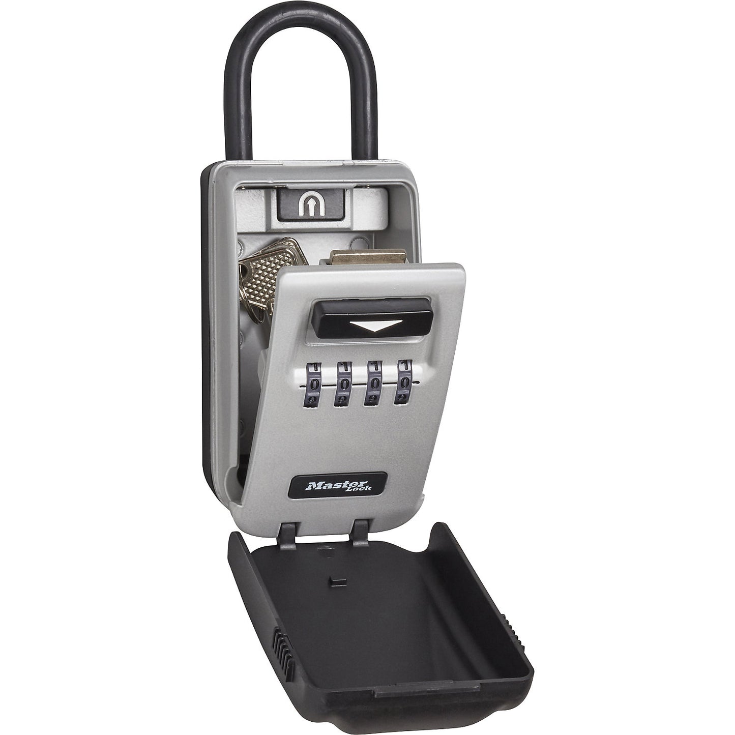 Key box with lighting, with bracket, pack of 4, grey.