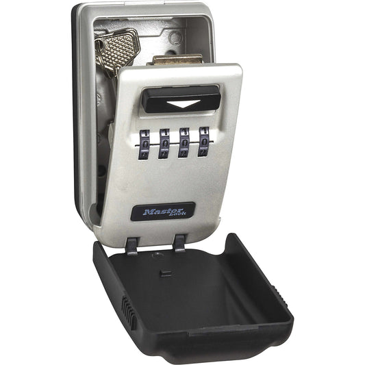 Key box with lighting, metal, pack of 4, grey.