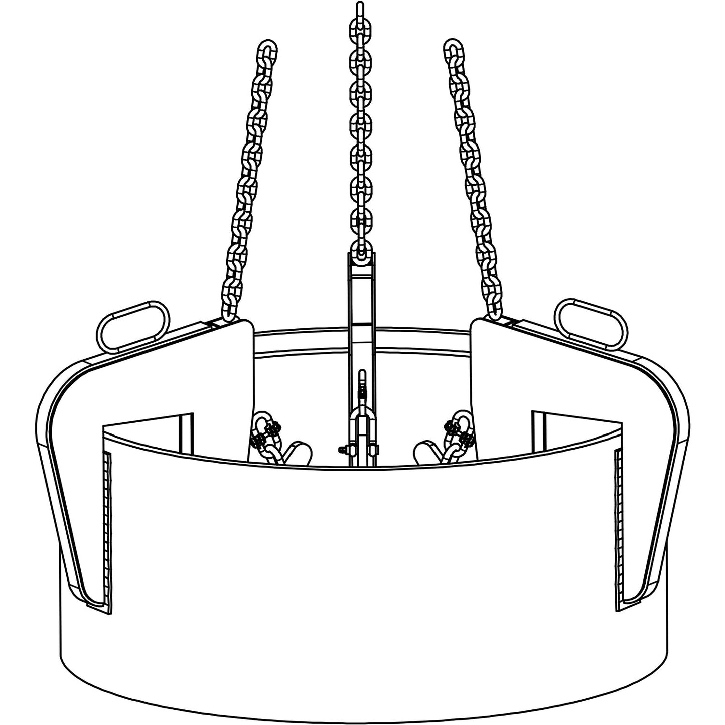 Manhole ring hanger, gripping range 40 - 140 mm, max. load 1500 kg, with 1.70 m chain.