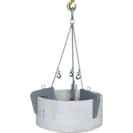 Manhole ring hanger, gripping range 100 - 230 mm, max. load 5000 kg, with 2.50 m chain.