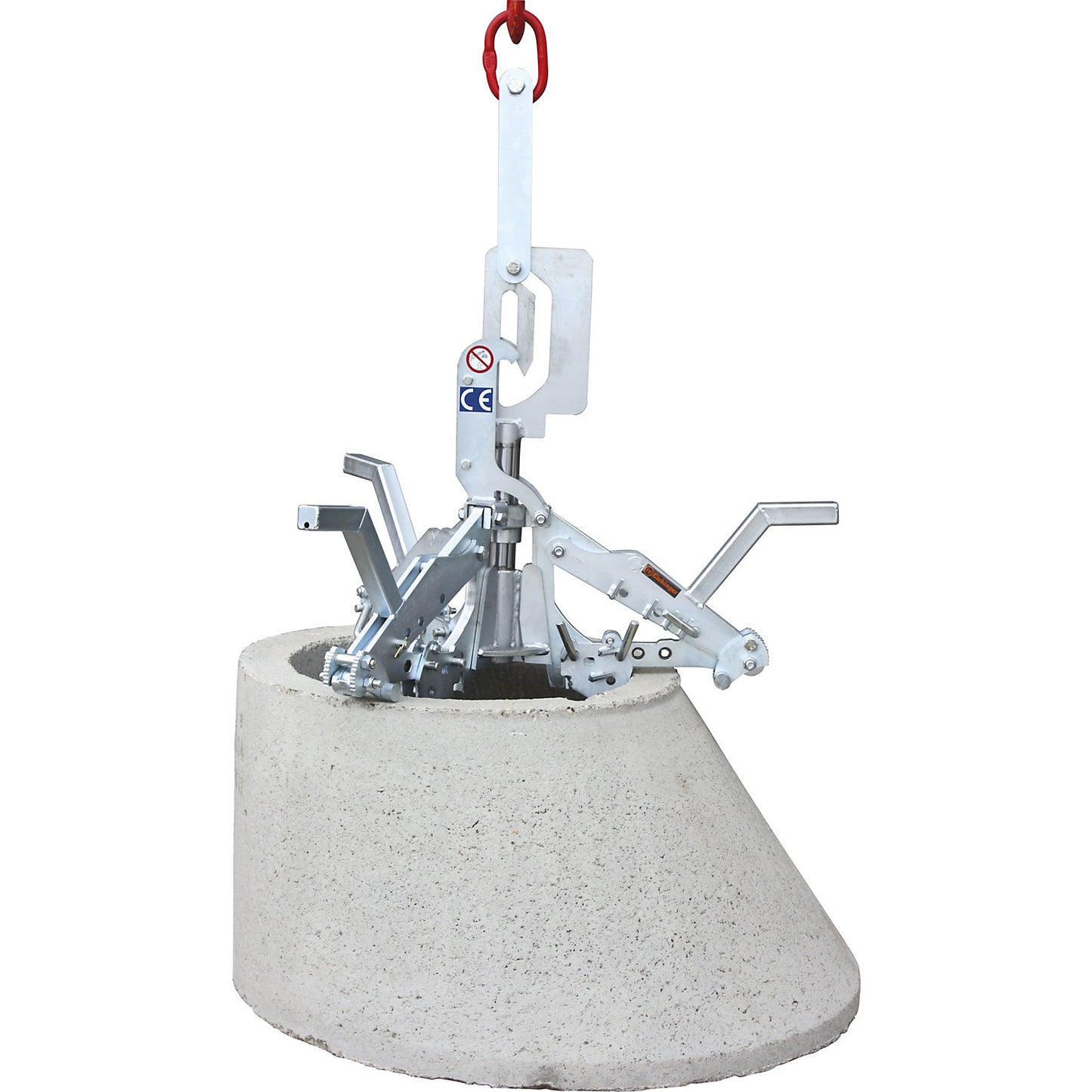 Manhole ring gripper, gripping range 625 - 1500 mm, max. load 2500 kg, zinc plated.