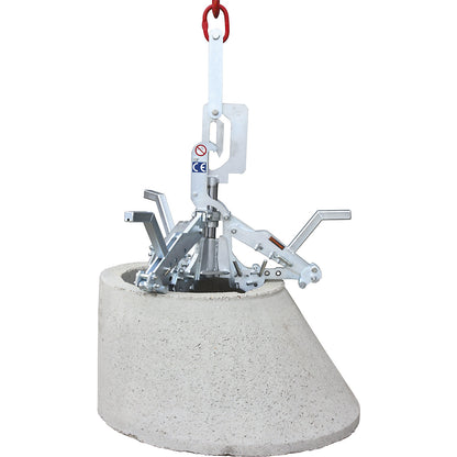 Manhole ring gripper, gripping range 625 - 1500 mm, max. load 2500 kg, zinc plated.