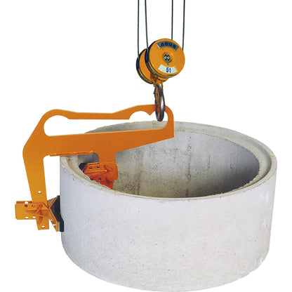 Manhole ring lifter, gripping range 40 - 170 mm, max. load 1000 kg.