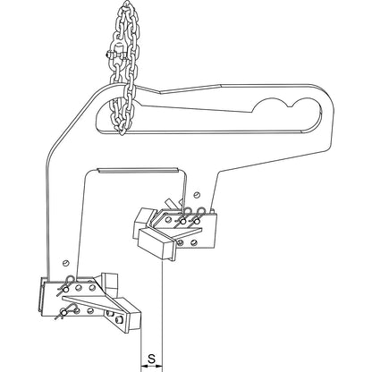 Manhole ring lifter, gripping range 40 - 170 mm, max. load 1000 kg.