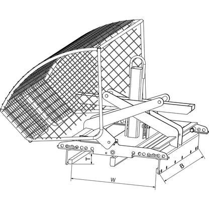 Roof tile grab, gripping range 240 - 480 mm, max. load 200 kg, length 1000 mm.