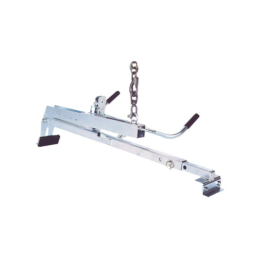 Kerb placement clamp, gripping range 900 - 1100 mm, max. load 250 kg, zinc plated.