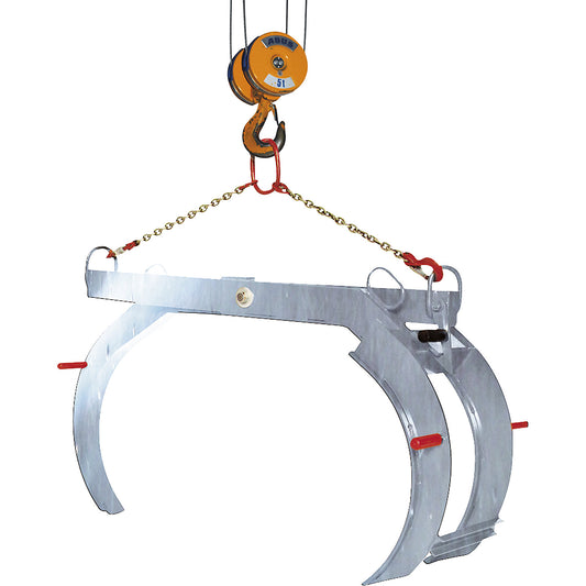Boulder grab, gripping range 750 - 1800 mm, max. load 2000 kg, zinc plated.