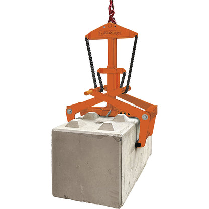 Precast element clamp, gripping range 50 - 760 mm, max. load 2500 kg, zinc plated.