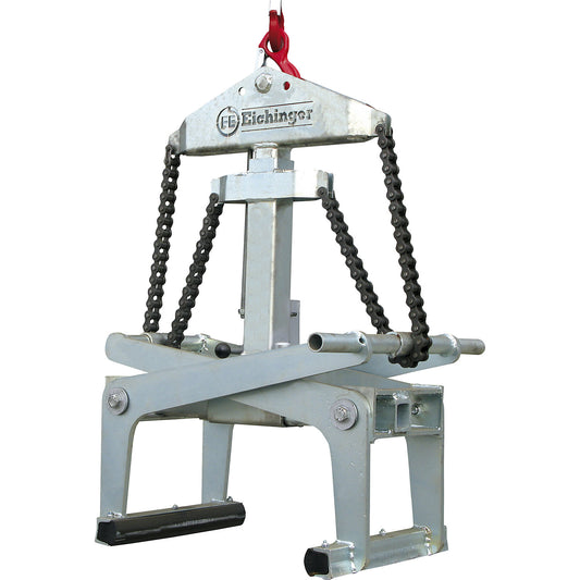 Precast element clamp, gripping range 100 - 520 mm, max. load 900 kg, zinc plated.
