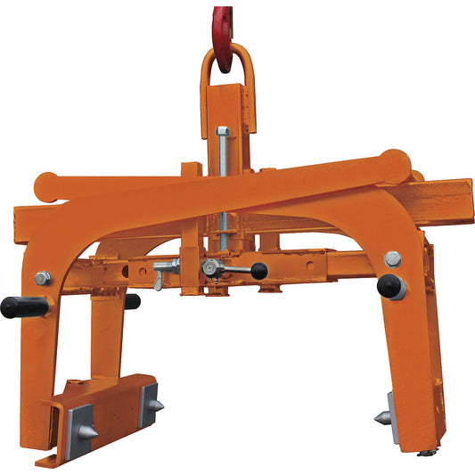Stone block clamp, gripping range 200 - 850 mm, max. load 1000 kg, powder coated.