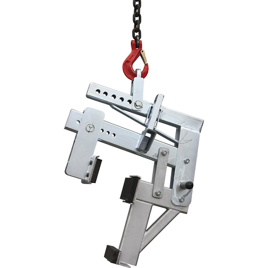 L-stone lifting clamp, gripping range 15 - 245 mm, max. load 1000 kg, zinc plated.
