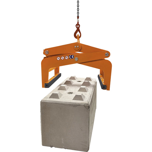 Block grab, opening width 600 mm, max. load 2500 kg.