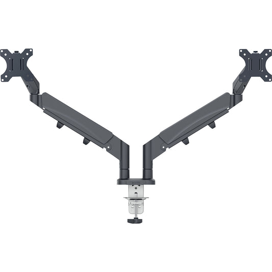 Ergo Space-Saving Dual Monitor Arm, max. load 9 kg, dark grey.