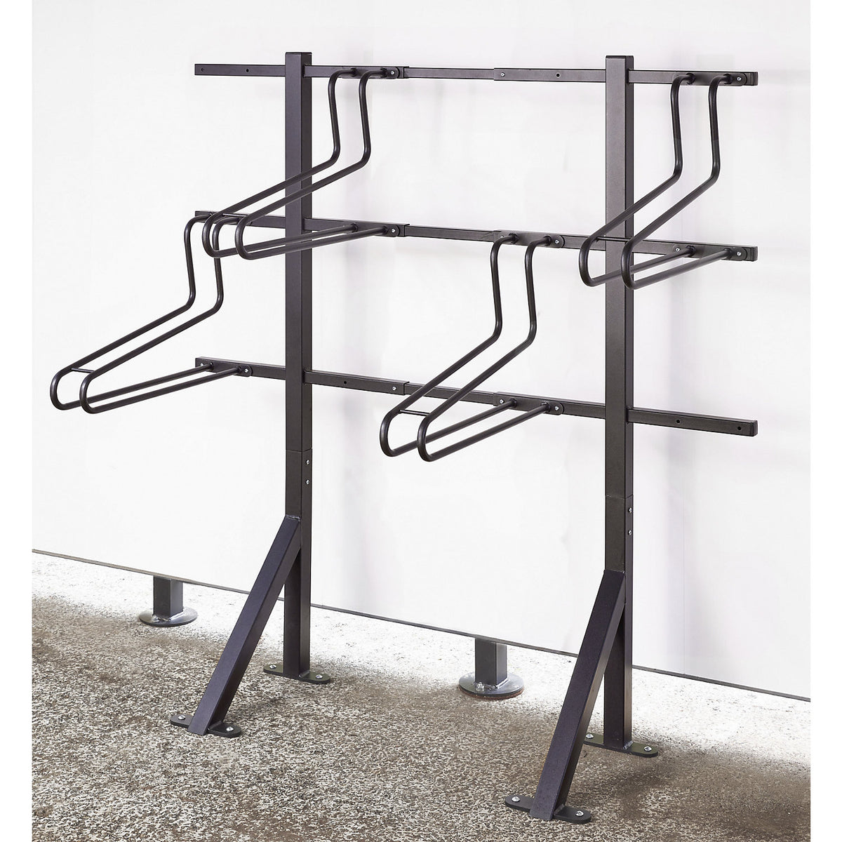 Bicycle racks, 2 parking spaces, W 638 mm, black.