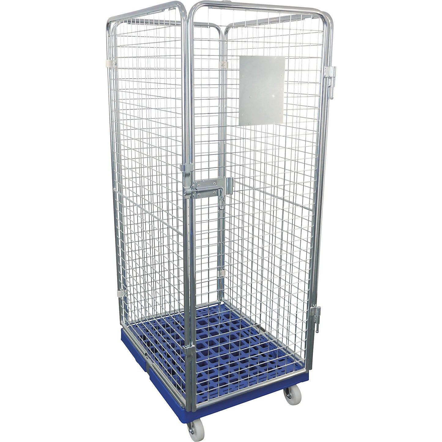 Roll container, 4-sided, height 1800 mm, 2 swivel castors, 2 fixed castors.
