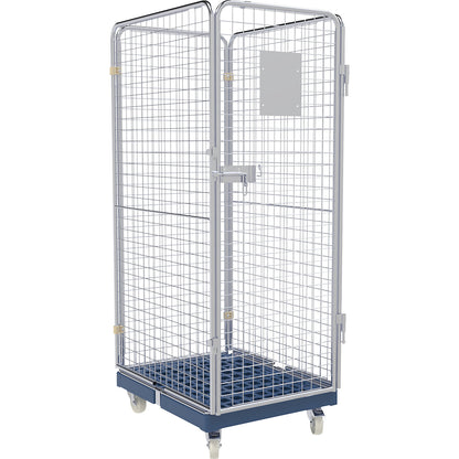 Roll container, 4-sided, height 1800 mm, 2 swivel castors with stop, 2 fixed castors.