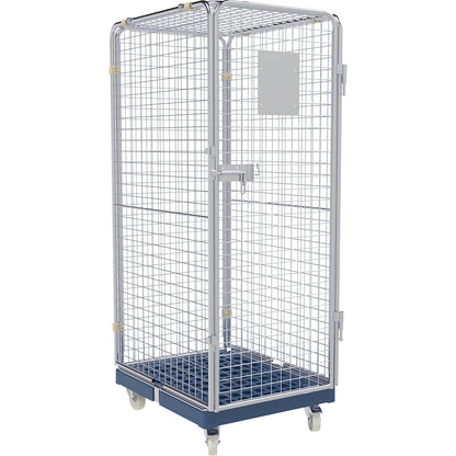 Roll container, 5-sided, height 1800 mm, 2 swivel castors with stop, 2 fixed castors.