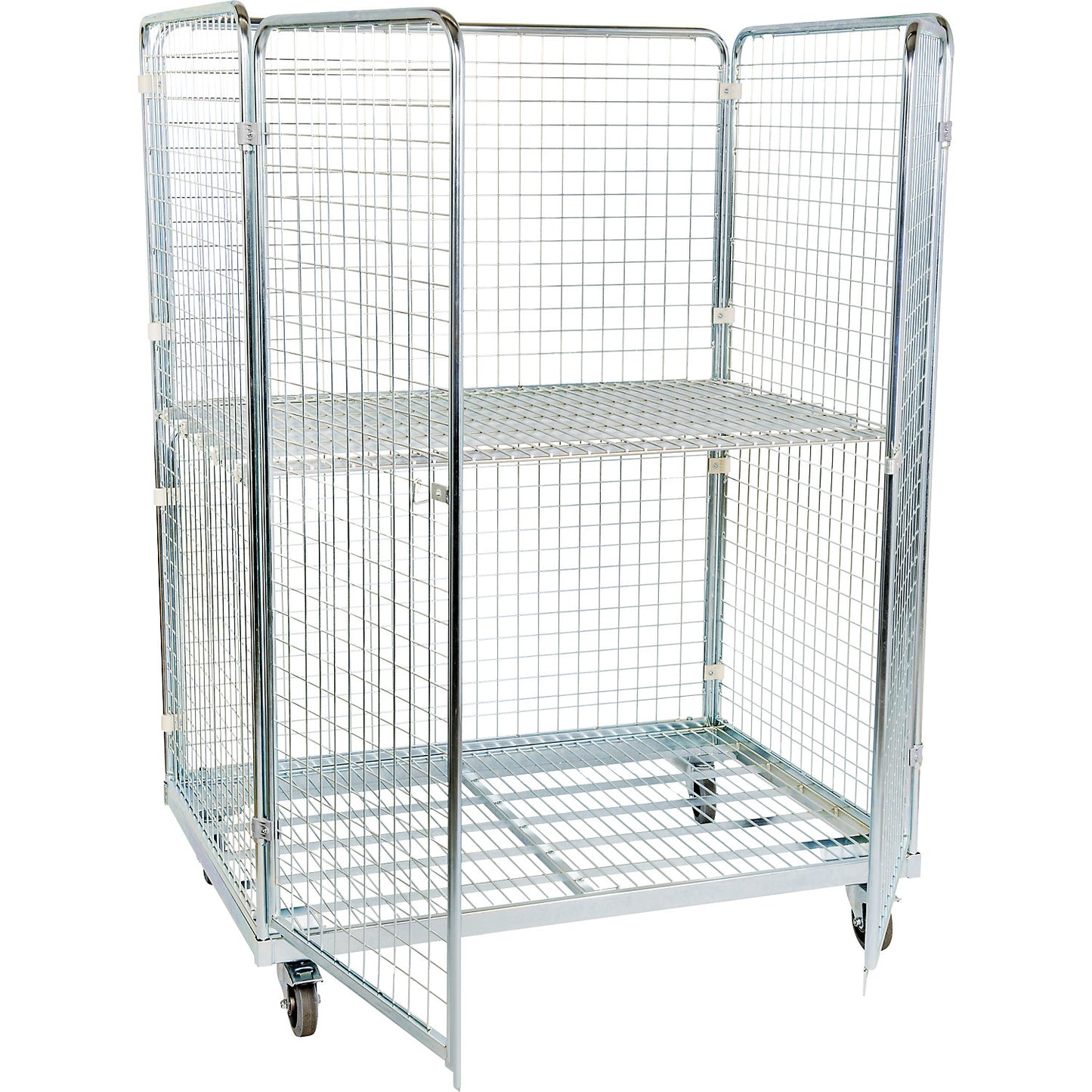 Steel roll container, 4-sided, WxD 1350 x 950 mm.