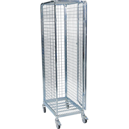 Steel roll container, 5-sided with hinged doors, WxD 500 x 680 mm.