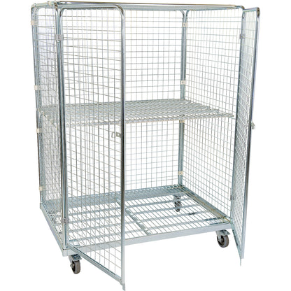Steel roll container, 5-sided with hinged doors, WxD 1350 x 950 mm.