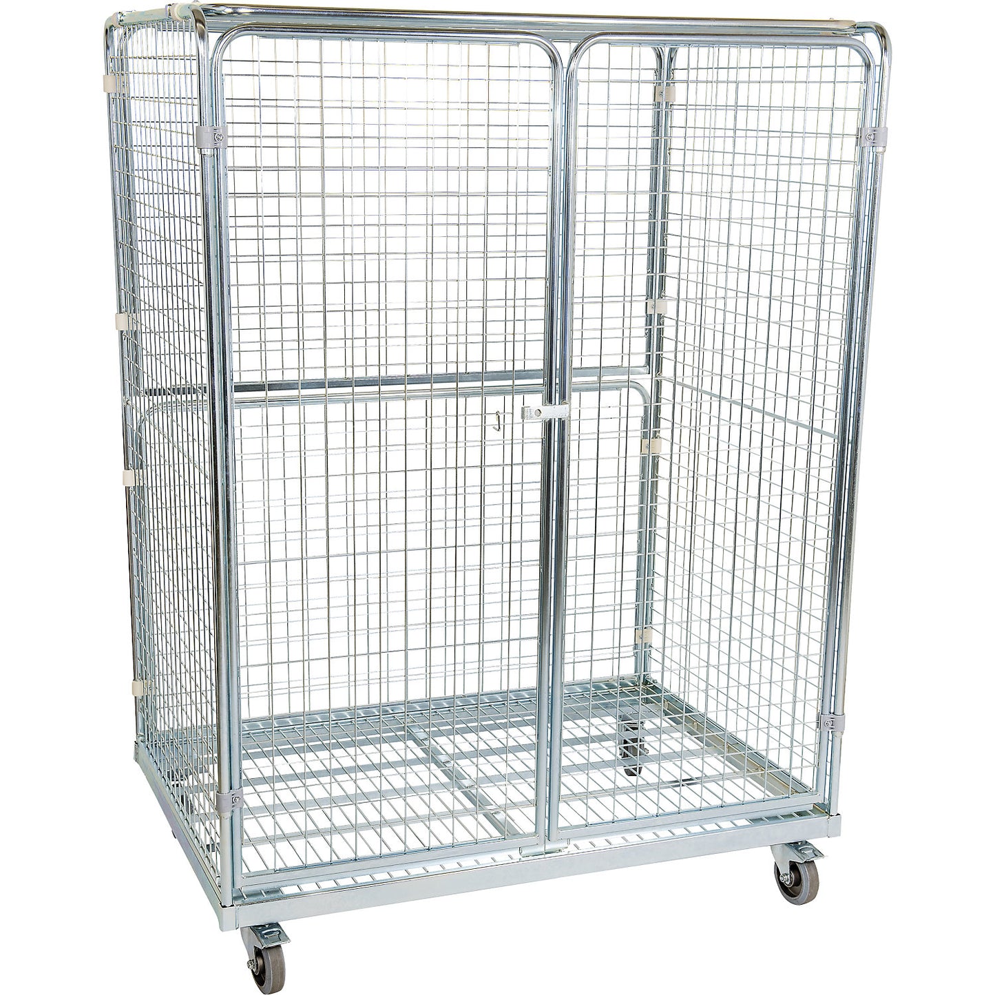Steel roll container, 5-sided with hinged doors, WxD 1350 x 950 mm.
