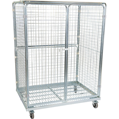 Steel roll container, 5-sided with hinged doors, WxD 1350 x 950 mm.