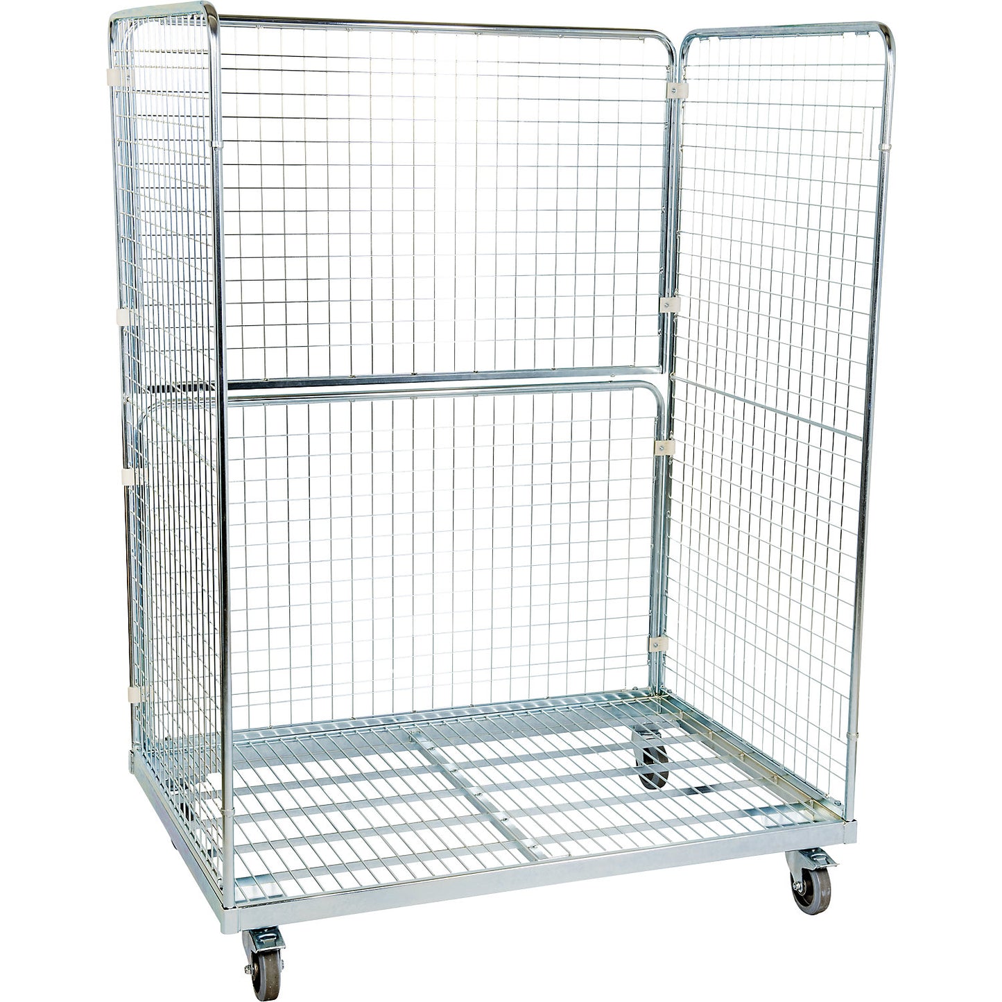Steel roll container, 3-sided, WxD 1350 x 950 mm.