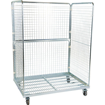 Steel roll container, 3-sided, WxD 1350 x 950 mm.