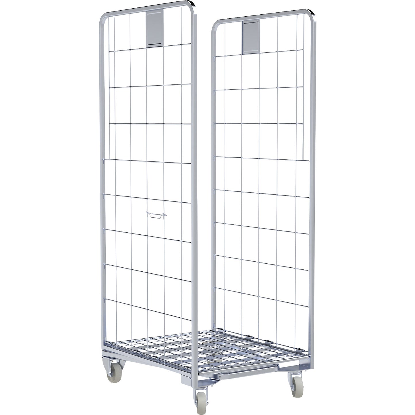 Roll container, nestable, 2-sided, Ergo light, WxD 667 x 800 mm, wheel Ø 108 mm.