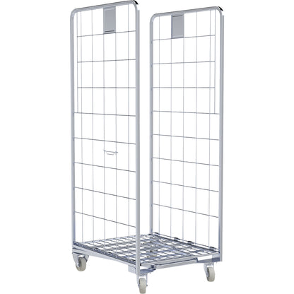 Roll container, nestable, 2-sided, Ergo light, WxD 667 x 800 mm, wheel Ø 108 mm.